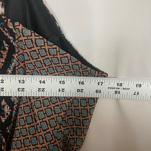 Xhilaration XXL Boho Geometric Print Spaghetti Strap Mini Dress Black Tan Blue - Picture 7 of 9